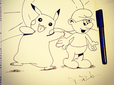 Pokemon x Smurfs artist cartoon network character design draw drawing illustration illustrator kids books artist