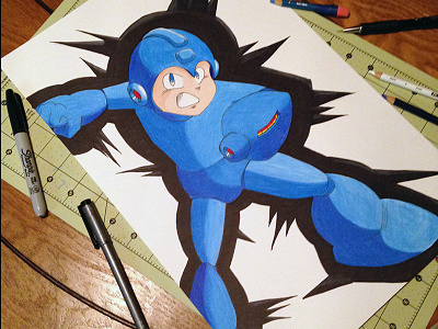 Mega Man artist cartoon network character design draw drawing illustration illustrator kids books artist