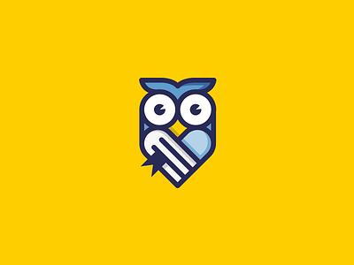 Educational Owl Logo book brand creative creativity design education eyes logo owl smart think