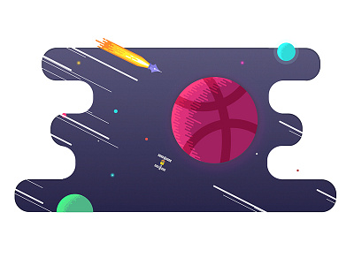 Just Landed debut design dribbble flat illustration space