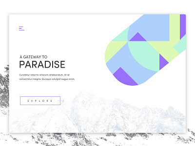 Paradise design landing page mountain ui ux web design