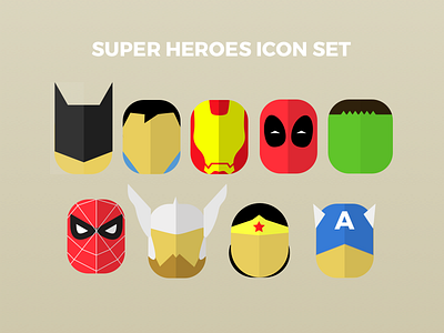 Superheroes Icon Set1 batman captain america deadpool hulk icons illustration ironman spiderman superheroes superman thor wonder woman