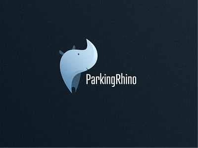 Logo concept for ParkingRhino branding illustration logo rhino