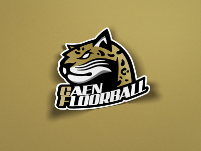 Caen Floorball - Mascot & Wordmark logo