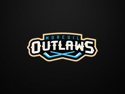 Outlaws - Roller Hockey - Secondary Logo design hockey illustration inline hockey mascot roller hockey sports branding sports logo team logo vector