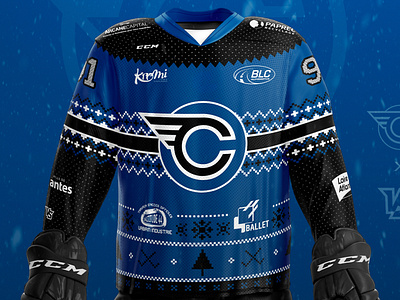 Corsaires de Nantes - Winter Jersey christmas ice hockey jersey sports winter