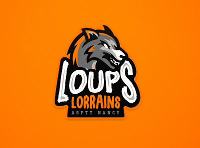 Loups Lorrains - Floorball - Primary Logo floorball logo mascot sports branding sports logo team logo