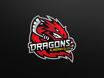 Dragons - Roller hockey - Principal logo hockey inline hockey mascot roller hockey sports branding sports logo team logo