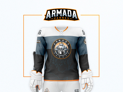 Armada - Roller Hockey - Jersey branding design hockey ice hockey illustration inline hockey jersey mascot roller hockey sports branding sports logo team logo typography uniform vector