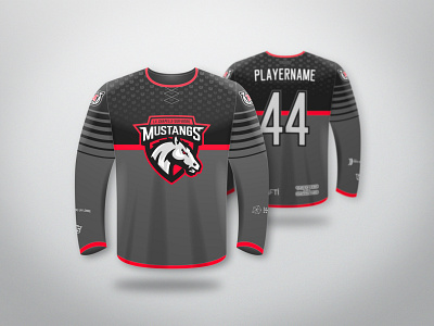 Mustangs - Roller Hockey - Jersey branding design hockey ice hockey illustration inline hockey jersey mascot roller hockey sports branding sports logo team logo typography uniform vector