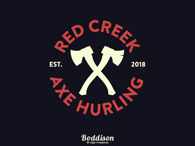Red Creek Axe Hurling Logo adobe badgedesign branding creation design graphic design illustrator logo photoshop vector