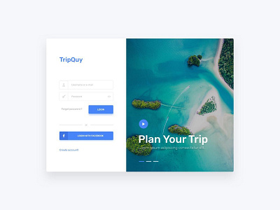 Daily UI 01 - TripQuy Website Login clean design landing one page ui ux web website