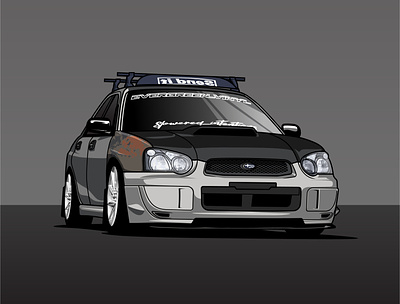 Subaru Impreza car design graphics illustration vector