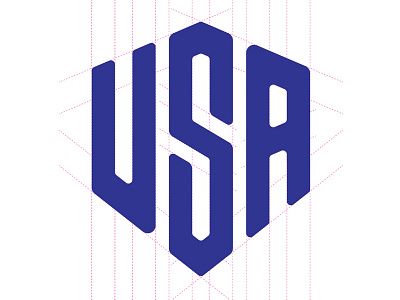 USA custom lettering dashes lines patriotic type typography usa