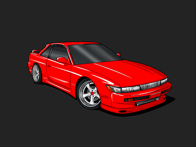 S13 Nissan Silvia apparel cars digital art illustration nissan