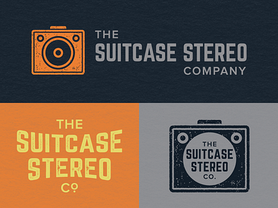 Suitcase Stereo branding identity logo speaker stereo suitcase vintage