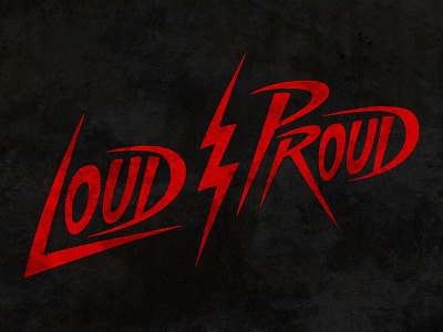 Loud & Proud black lightning bolt loud metal music proud red rock n roll
