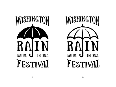 WA Rain Fest round 2 festival hand drawn rain umbrella washington
