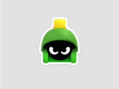 Marvin Sticker Textured icon illustration marvinthemartian print sticker vector