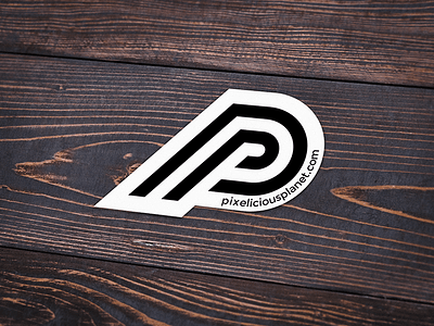 Pixelicious Planet Sticker branding identity logo monogram sticker