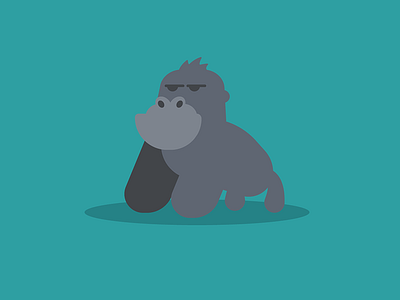 Grumpy Gorilla animal flat gorilla illustration illustrator vector zoo