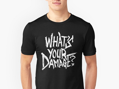 What's Your Damage? 90s hand drawn lettering t shirts type