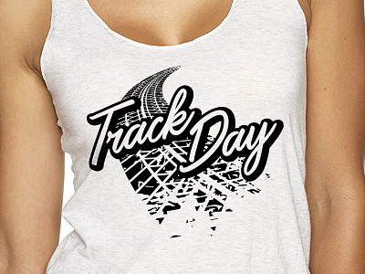 Track Day Racerback Tank Top apparel script tank top tire track day