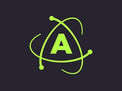 Atom atom branding identity logo orbit