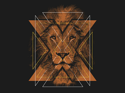 X Lion animal apparel design illustration lion screen print