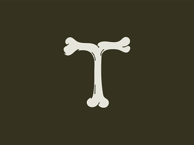 T-Bone art bone bones design icon illustration letter letter t logo type vector