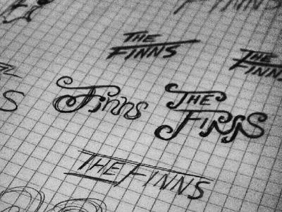 Logo Concepts for The Finns band brainstorming branding concept identity logo sketching the finns