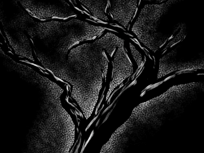 Spooky Tree black and white brushes digital illustration digital painting halloween illustraion painting photoshop tree