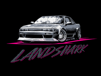 Landshark apparel car design illustraion merch nissan photoshop s13 silvia tshirt typography
