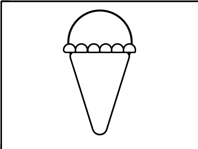 Ice Cream Cone Line Art