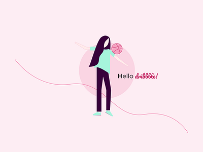 Hello Dribbble! design figma first shot girl hello dribbble illustration person ui vector