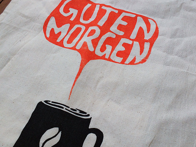 Guten Morgen Kaffee! [Screen printing] fabric print product screen-printing