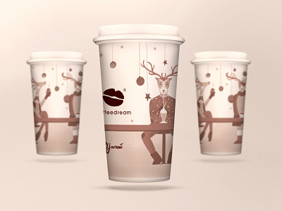 Coffee Dream cup branding character christmas coffee coffee cup coffee shop flat art flat design holidays illustration illustrator procreate vector