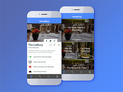 Working Title: Moodstring app city detail grid ios lifestyle list mobile planner ui ux