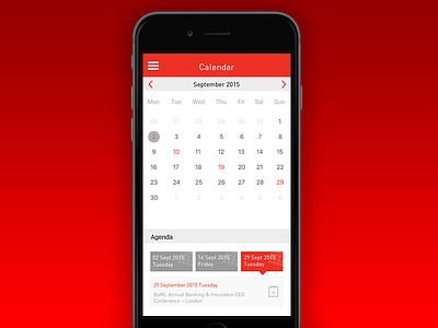 Investor Relations App - Calendar app banking calendar finance ios mobile