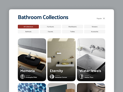 Vitra Website Bathroom Collections bathroom cards cards ui design filter home shopping tags ui ux ux ui web