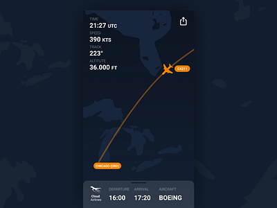 Flight Tracking Mobile App airline app design flat flight flight app ios mobile ui ux