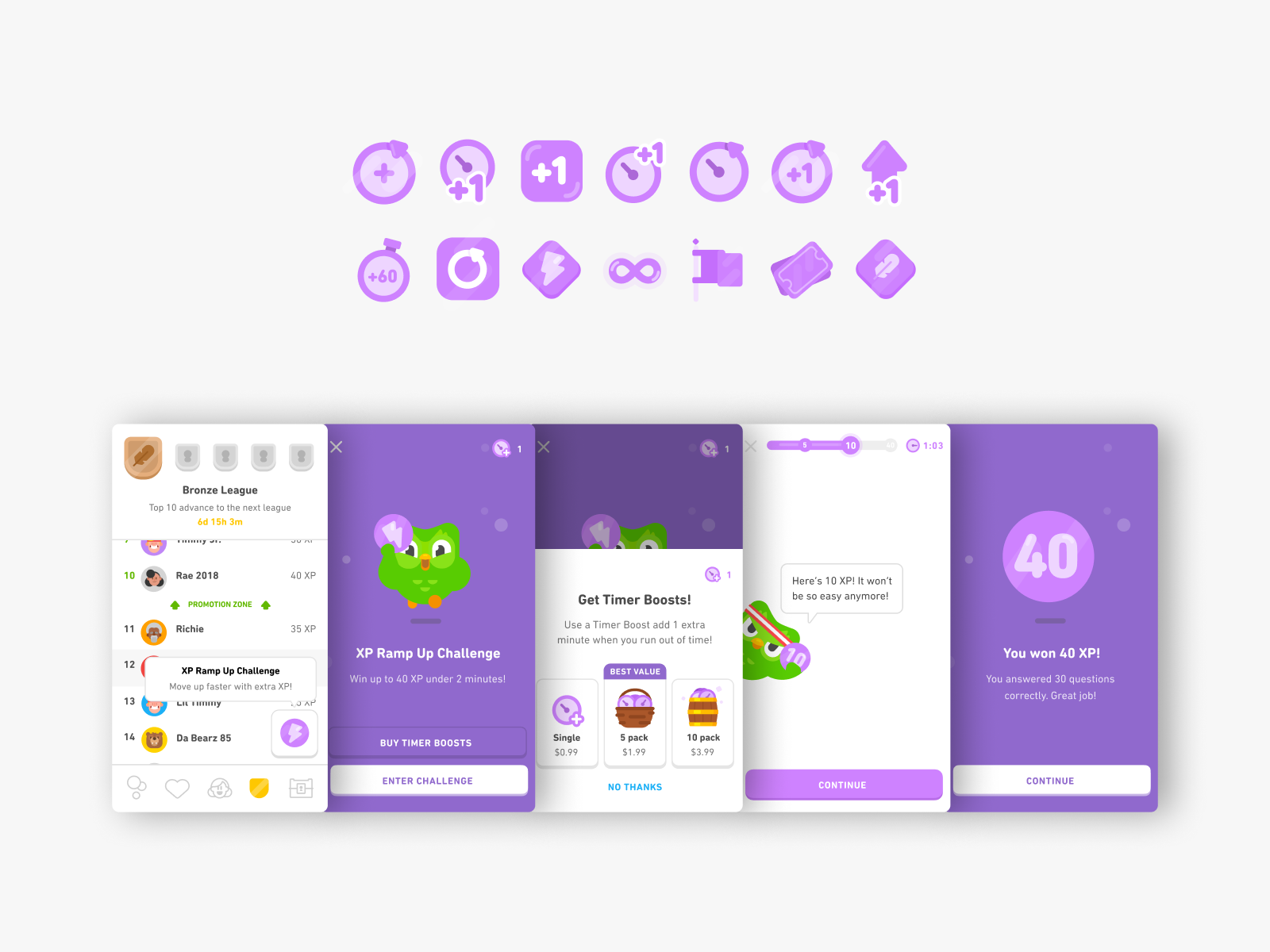XP Ramp Up Challenge by AJ Noh for Duolingo on Dribbble