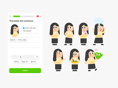 Duolingo style character