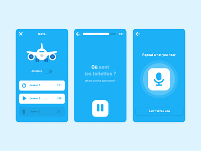 Duolingo Audio Lessons audio duolingo education language learning lesson listening mobile player speaking ui design