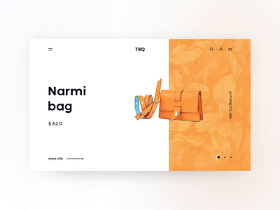 Redesign for a leading independent fashion label The Black Quail ae aftereffects animation autumn bag clean color fashion interaction leather goods minimalism orange plant price shop shopping ui ux web design white