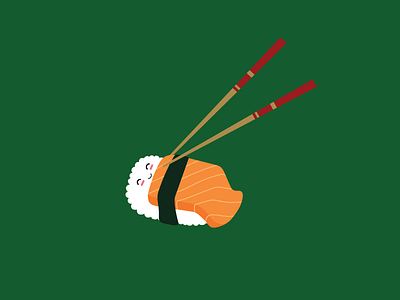 Tucked in Sushi color cute illustrator linework sushi