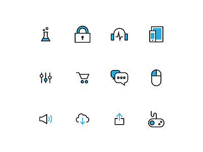 Color experiment Icons data developer icon iconography icons illustrator