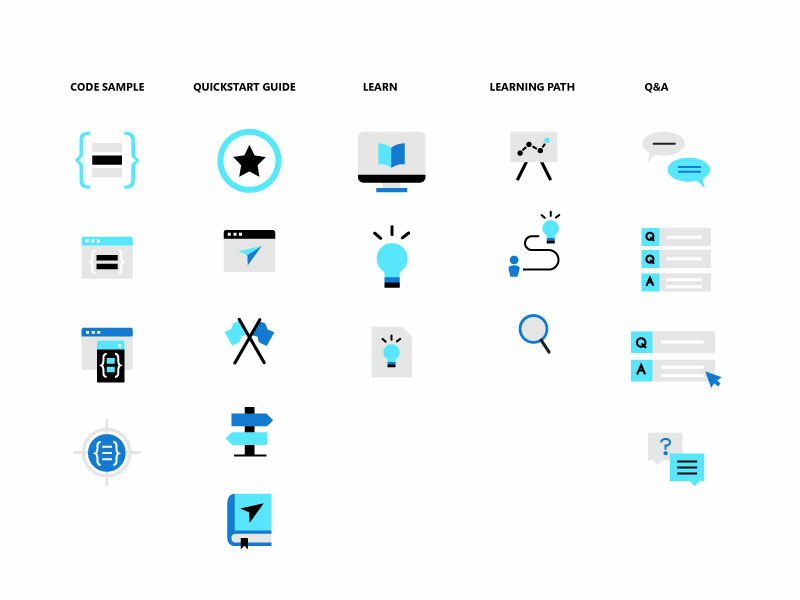 Blue tech Icon exploration logo color illustrator qa learning path learn quickstart code sample blue icon icon artwork microsoft icon