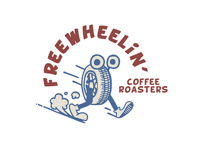 Freewheelin' Coffee Roasters branding design illustration logo typography