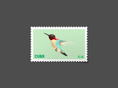Hummingbird Stamp bird cuba hummingbird low poly stamp triangulation